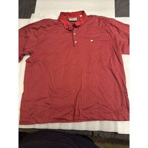 Augusta National Golf Shop 2 XL Polo Red with‎ White And Blue Horizontal Stripes
